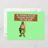 Funny Leprechaun Postkarte (Vorne/Hinten)