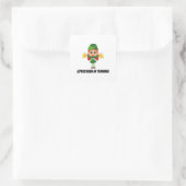 Funny Leprechaun Quadratischer Aufkleber (Tasche)