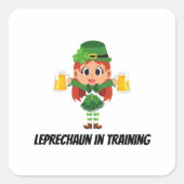 Funny Leprechaun Quadratischer Aufkleber (Vorderseite)