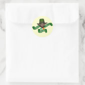 Funny Leprechaun Runder Aufkleber (Tasche)