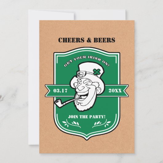 Funny Leprechaun St. Patrick's Day Party Einladung (Vorderseite)