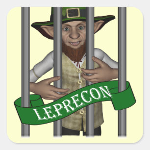 Funny Leprechaun St Patrick's Day Quadratischer Aufkleber
