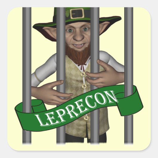 Funny Leprechaun St Patrick's Day Quadratischer Aufkleber (Vorderseite)