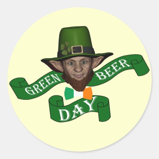 Funny Leprechaun St Patrick's Day Runder Aufkleber (Vorderseite)