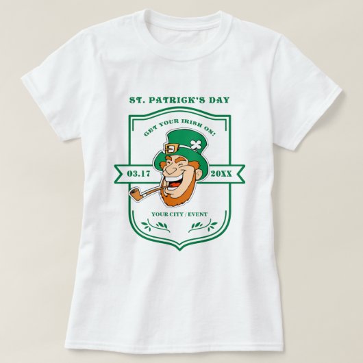 Funny Leprechaun St. Patrick's Day T-Shirt (Design vorne)