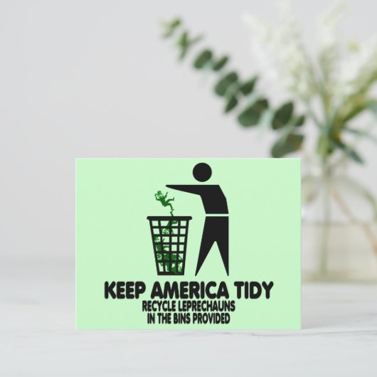 Funny Leprechauns Postkarte (Stehend Vorderseite)