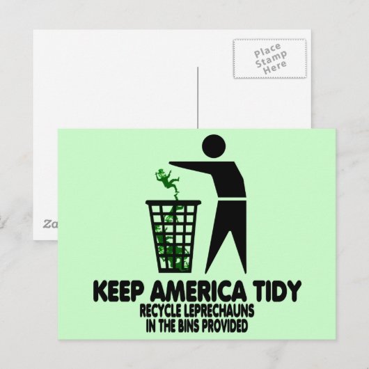 Funny Leprechauns Postkarte (Vorne/Hinten)