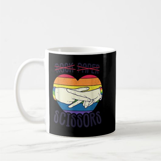 Funny Lesbian Pride Flag Rock Paper Scissors Lesbi Kaffeetasse (Links)