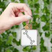 Funny Lesbian Two Scissors Sapphic Schlüsselanhänger (Hand)