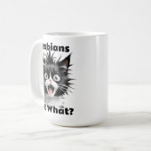 Funny Lesbians essen was? Cat Lesbian LGBT Kaffeetasse (Vorderseite Links)