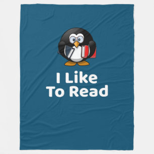 Funny lese ich gerne Pinguin Funny Reading Fleecedecke