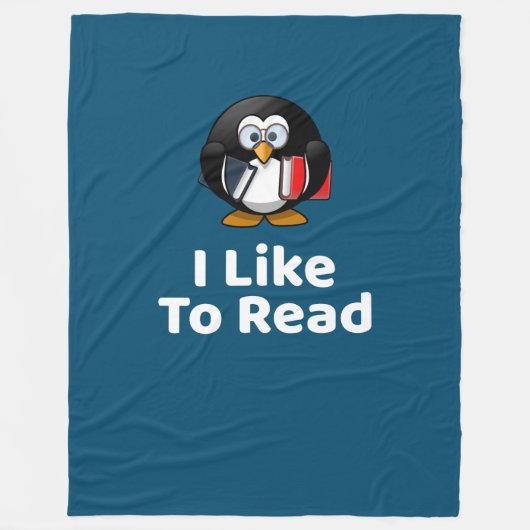 Funny lese ich gerne Pinguin Funny Reading Fleecedecke (Vorderseite)