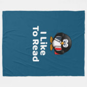 Funny lese ich gerne Pinguin Funny Reading Fleecedecke (Vorderseite (Horizontal))