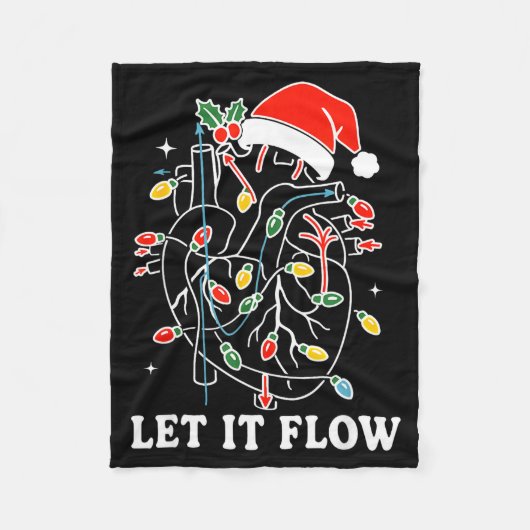 Funny Let It Flow Anatomy Heart Cardiac Nurse Sant Fleecedecke (Vorderseite)