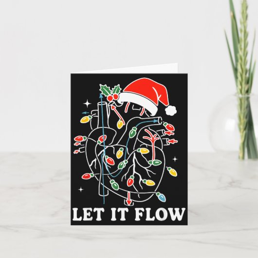 Funny Let It Flow Anatomy Heart Cardiac Nurse Sant Karte (Vorderseite)
