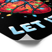 Funny Let It Flow Heart Anatomy Nurse Christmas  Poster (Ecke)