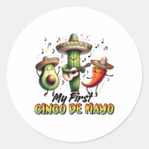 Funny Let's Fiesta Squad Familie Matching Cinco De Runder Aufkleber