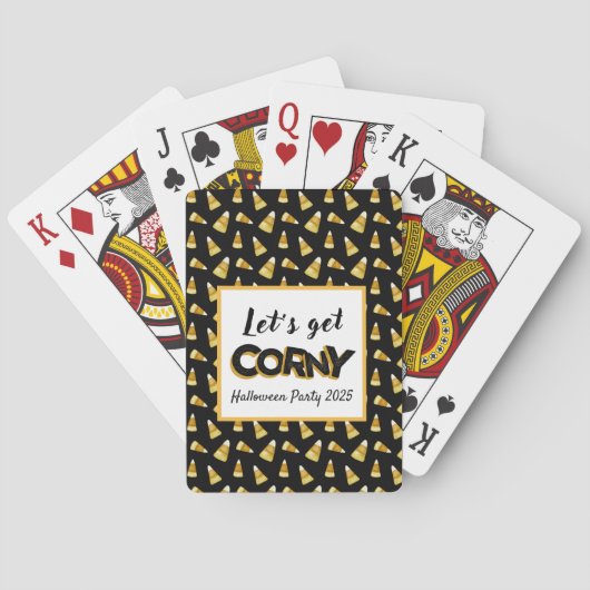 Funny "Let's Get Corny" Fall Candy Corn Halloween Spielkarten (Rückseite)