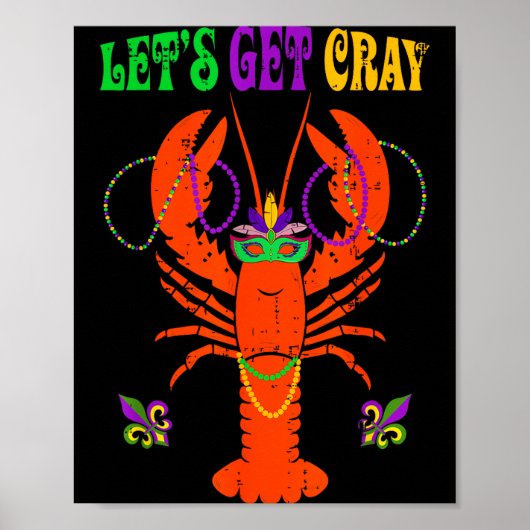 Funny Lets Get Cray Crawfish - New Orleans Funny M Poster (Vorne)