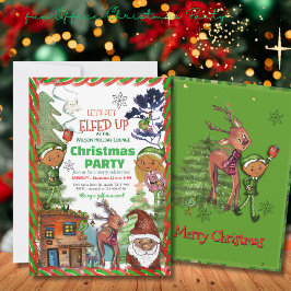 Funny Let's Get Elfed Up Christmas Party Einladung