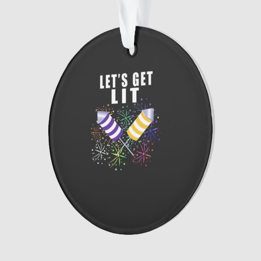 Funny Let's Get Lit - Unabhängigkeit Pun Classic Ornament (Vorderseite)