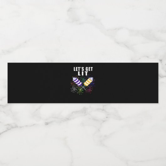 Funny Let's Get Lit - Unabhängigkeit Pun Classic Wasserflaschenetikett (Einzelnes Label)