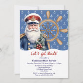 Funny Let's Get Nauti Weihnachtsbootparade Einladung (Vorderseite)