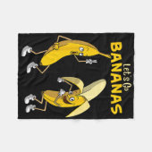 Funny Let's Go Bananas Geschenk Kinder Jungs Mädch Fleecedecke (Vorderseite (Horizontal))