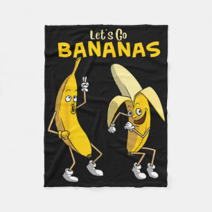 Funny Let's Go Bananas Geschenk Kinder Jungs Mädch Fleecedecke