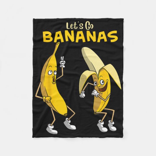 Funny Let's Go Bananas Geschenk Kinder Jungs Mädch Fleecedecke (Vorderseite)