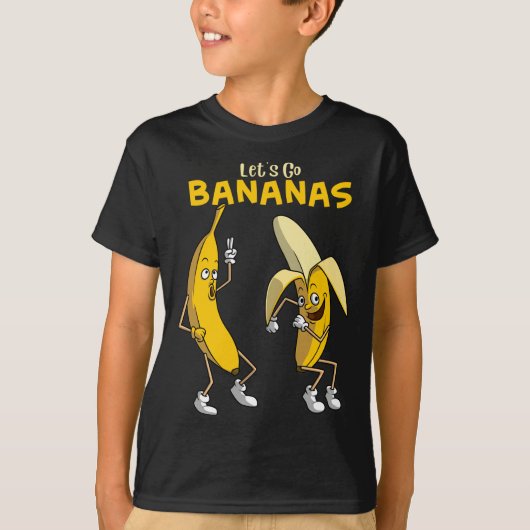 Funny Let's Go Bananas Geschenk Kinder Jungs Mädch T-Shirt (Vorderseite)
