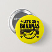 Funny Let's Go Bananen gestresste Grunge Meme Button (Vorne & Hinten)