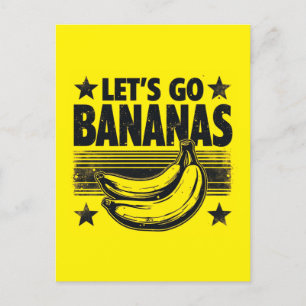 Funny Let's Go Bananen gestresste Grunge Meme Feiertagspostkarte