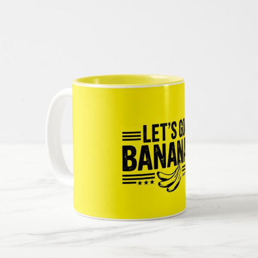 Funny Let's Go Bananen Not leidende Banane Zweifarbige Tasse (Vorderseite Links)