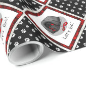 Funny Let's Go! for a Walk Pekingese Dog (black) Geschenkpapier (Rolleneckpunkt)