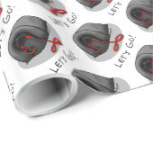 Funny Let's Go! for a Walk Pekingese Dog (black) Geschenkpapier (Rolleneckpunkt)