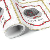 Funny Let's Go! for a Walk Pekingese Dog (black) Geschenkpapier (Rolleneckpunkt)