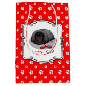 Funny Let's Go! for a Walk Pekingese Dog (black) Mittlere Geschenktüte (Vorderseite)