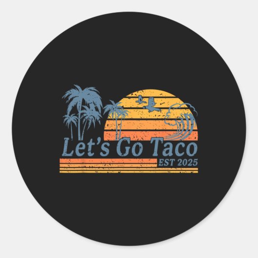 Funny Let's Go Taco 17 Runder Aufkleber (Vorderseite)