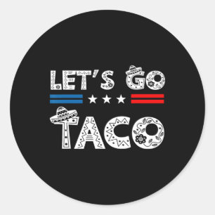Funny Let's Go Taco 20 Runder Aufkleber