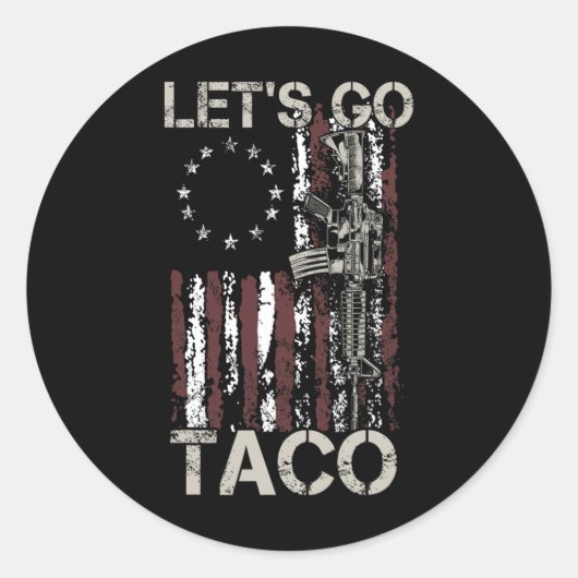 Funny Let's Go Taco 21 Runder Aufkleber (Vorderseite)