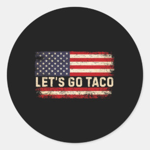 Funny Let's Go Taco 23 Runder Aufkleber