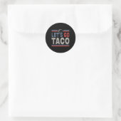 Funny Let's Go Taco 2 Runder Aufkleber (Tasche)