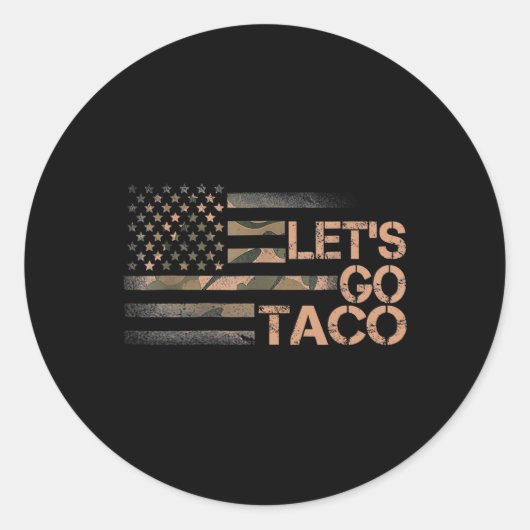 Funny Let's Go Taco 3 Runder Aufkleber (Vorderseite)