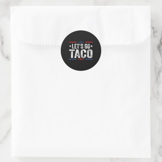 Funny Let's Go Taco 47 Runder Aufkleber (Tasche)