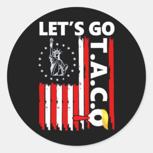Funny Let's Go Taco 50 Runder Aufkleber