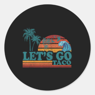 Funny Let's Go Taco 51 Runder Aufkleber