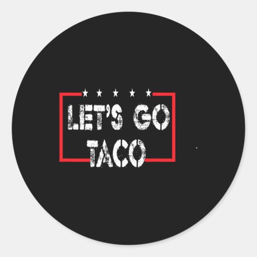 Funny Let's Go Taco 53 Runder Aufkleber (Vorderseite)