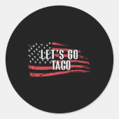 Funny Let's Go Taco Usa Flag Runder Aufkleber (Vorderseite)