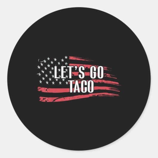 Funny Let's Go Taco Usa Flag Runder Aufkleber (Vorderseite)